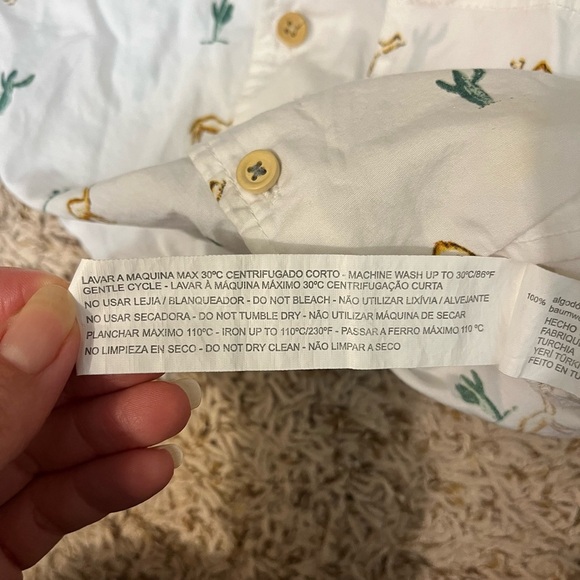 Zara Button down shirt short sleeves desert print - Picture 9 of 10